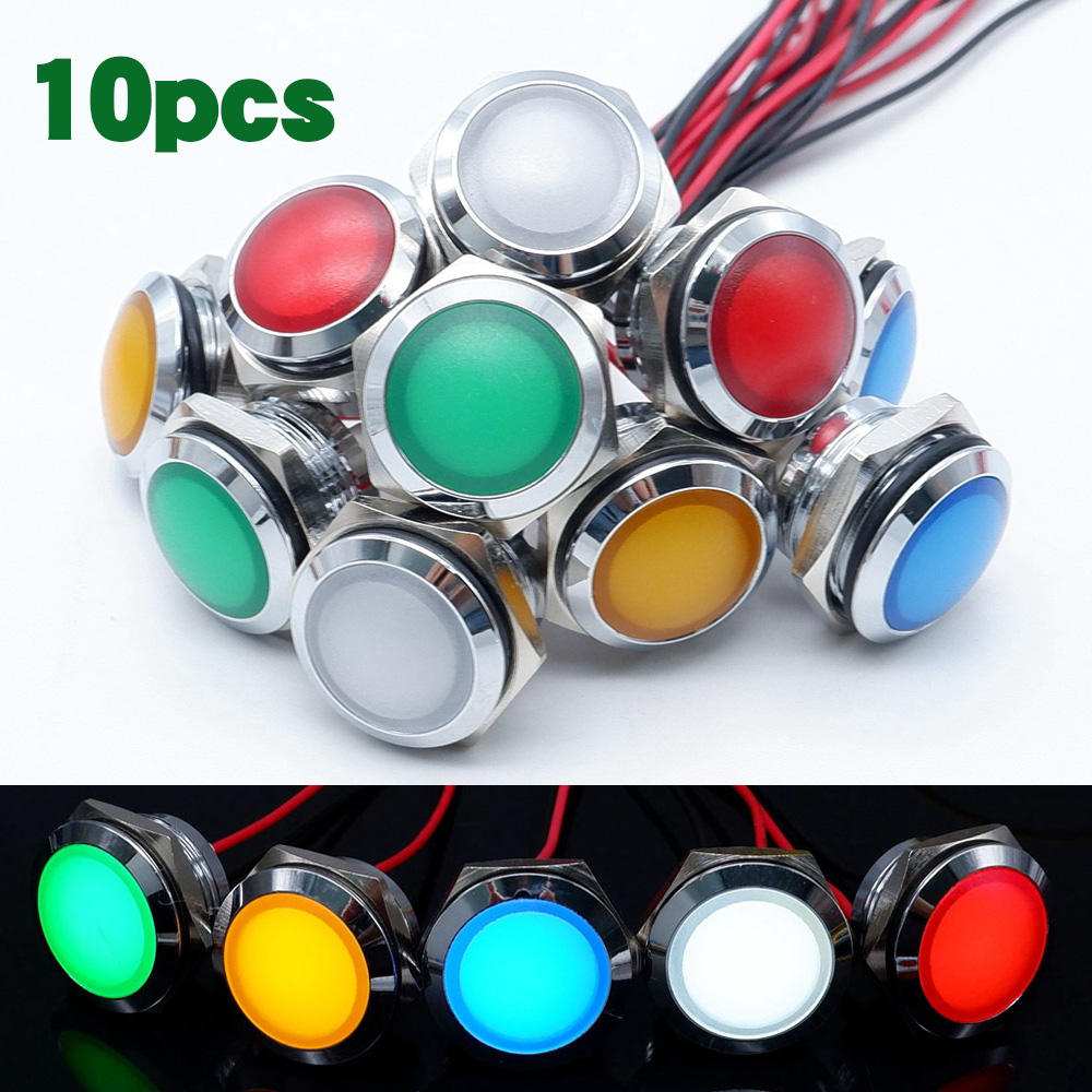 Signal Panel Orange - 10 Stuks 12/16/19/22Mm Metalen Led Indicator