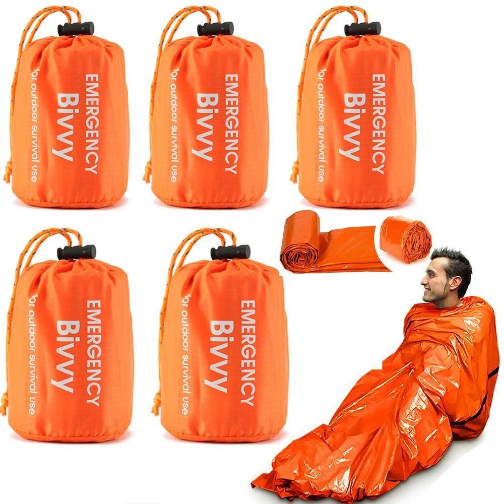 Bivy Bag Emergency - 1-5Pack noodslaapzakken Thermische deken Waterdichte outdoor