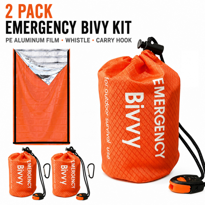 Emergency Whistle Loud - 2-pack noodslaapzak, PE aluminiumfolie bivakzak met