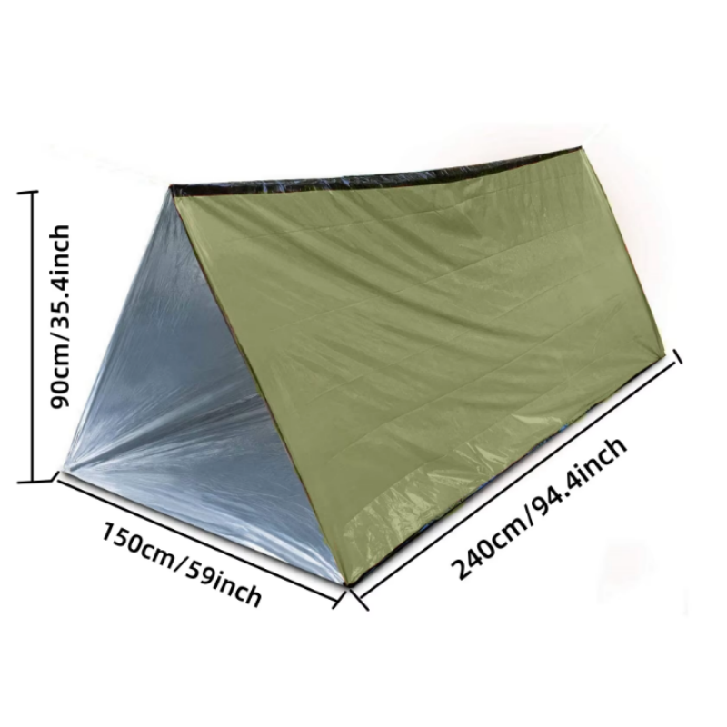 Emergency Mylar Tent - 2-persoons herbruikbare Mylar buis noodtent waterdicht