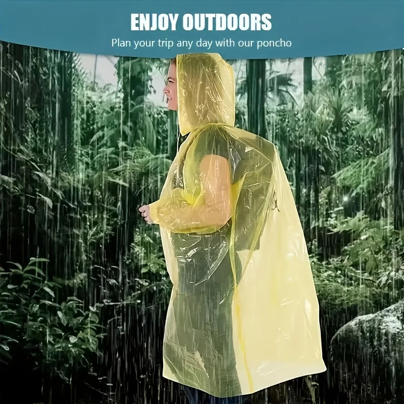 Emergency Poncho Rain - 5/10 stuks wegwerp waterdichte regenjas buiten