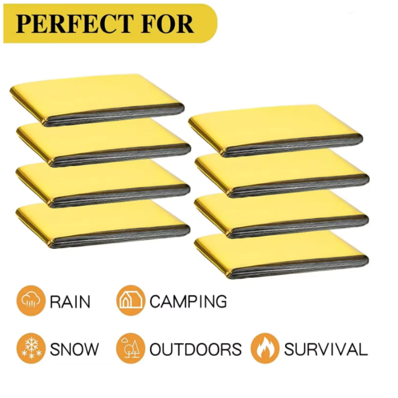 Survival Blanket Reflective - Draagbare, lichtgewicht reddingsdeken van aluminiumfolie, warmtereflecterend,