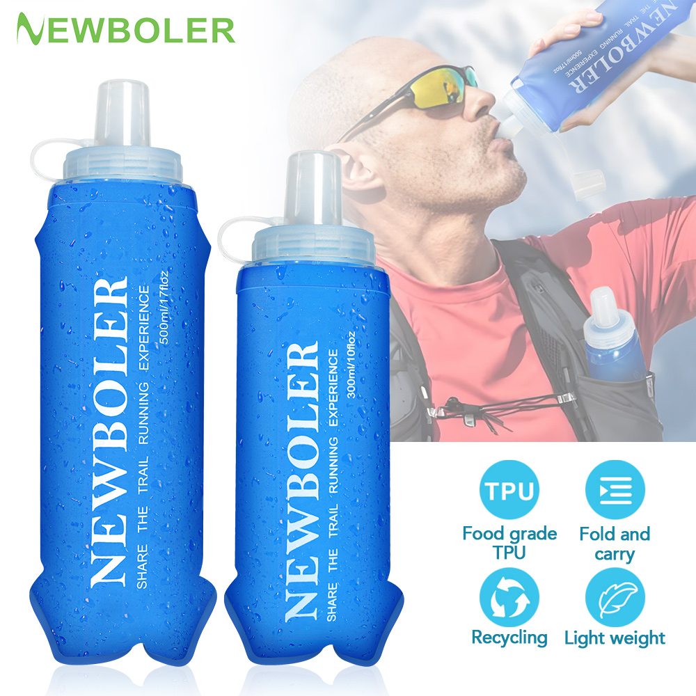 Water Bag Collapsible - NEWBOLER 300/500ML Waterfles TPU Opvouwbare Zachte