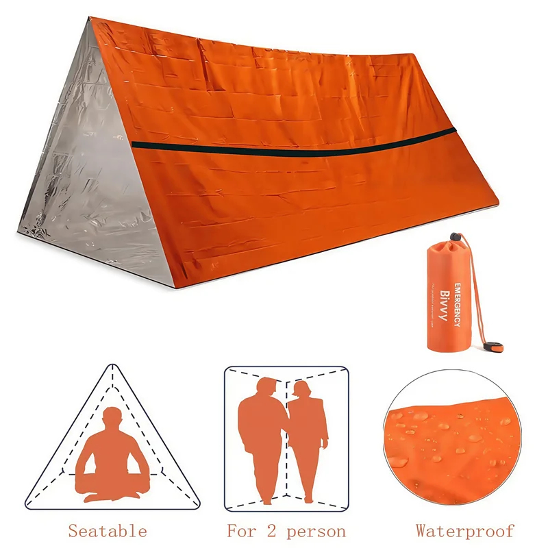 Bivy Bag Emergency - 2-persoons noodoverlevingshut waterdichte Mylar bivak tent