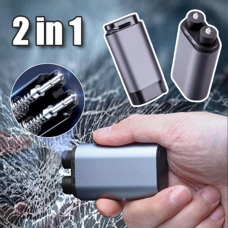 Rescue Rope Throw - Auto Veiligheid Hamer 2-in-1 Raambreker Dubbele
