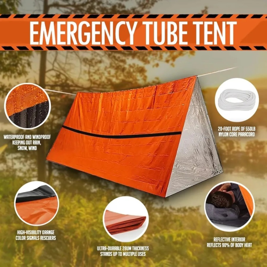Emergency Mylar Tent - 1PC anti-regen noodslaapzak - waterdichte tentkit,