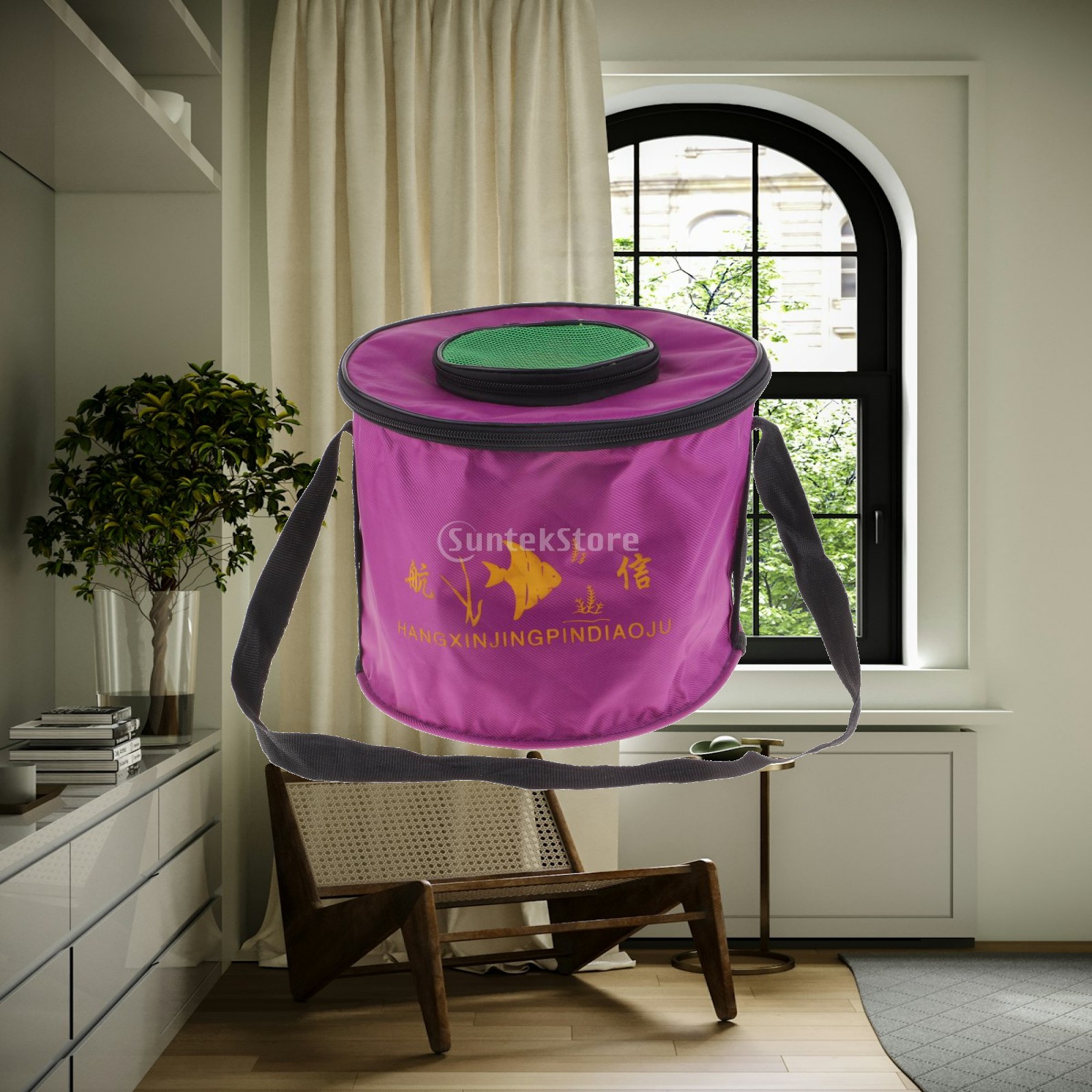 Water Bag Collapsible - Opvouwbare canvas visemmer Draagbare waterdrager Opvouwbare