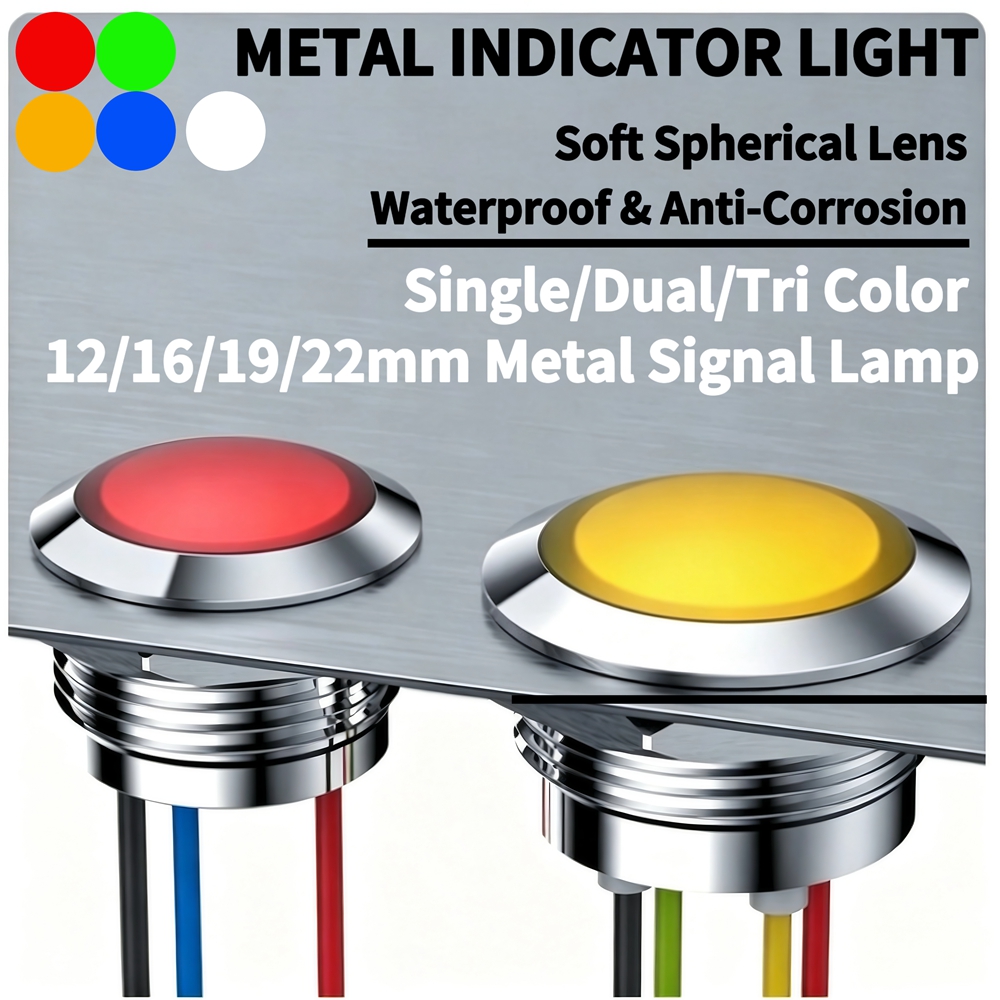 Signal Panel Orange - 12mm 16mm 19mm 22mm Metalen LED-indicatorlamp