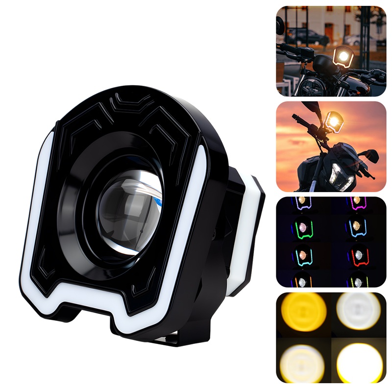 Sos Light Strobe - 4 inch motorfiets LED-spot wit geel
