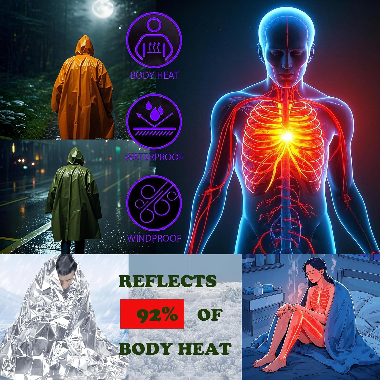 Campingregenjas Waterdicht Sur - Survival Blanket Reflective recensie en prijs