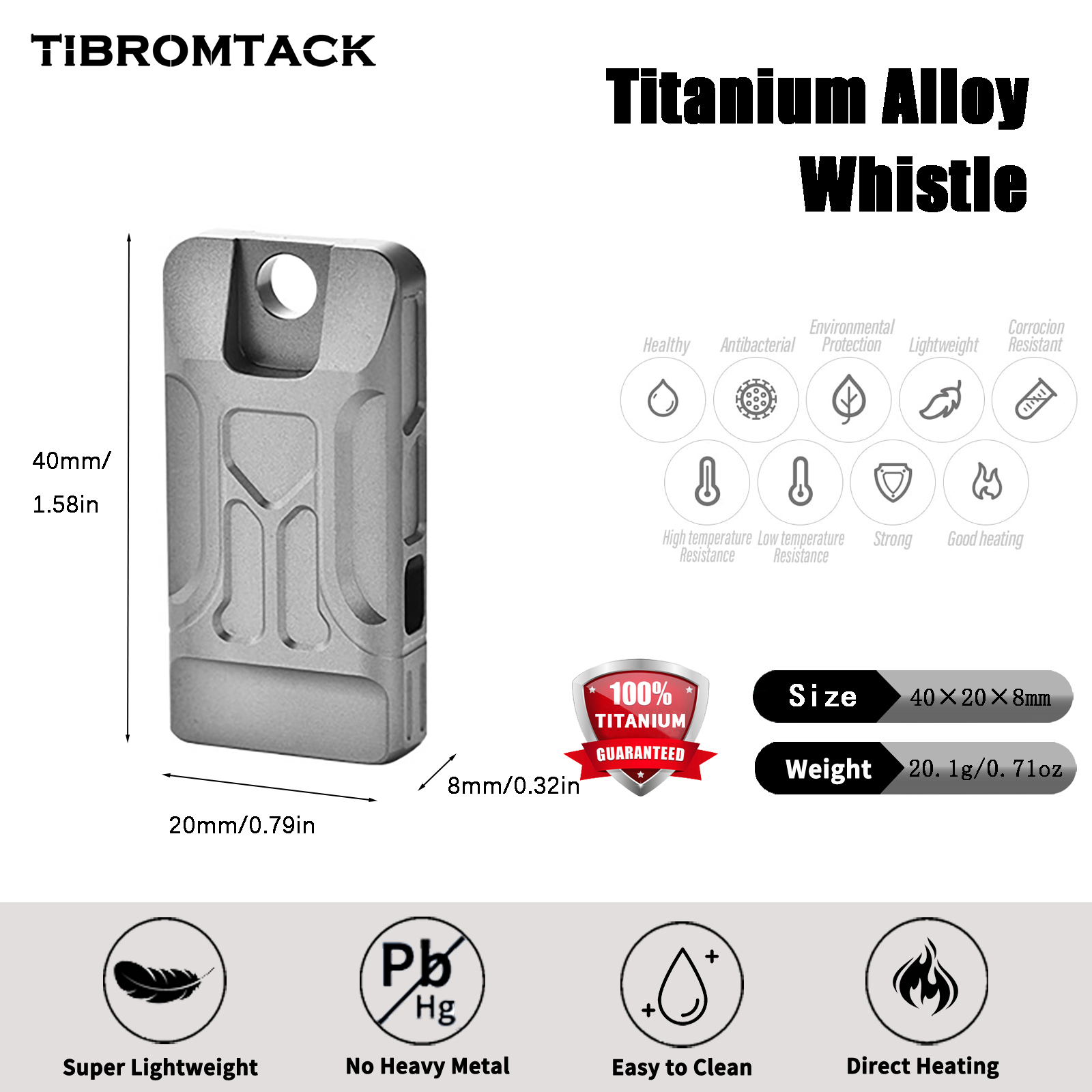 TIBROMTACK GR5 Titanium noodfl - Emergency Whistle Loud recensie en prijs