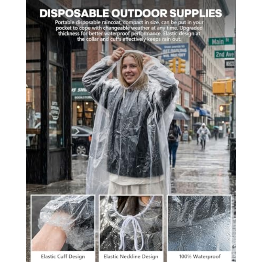 Wegwerp regenponcho's, 6-pack/ - Emergency Poncho Rain recensie en prijs