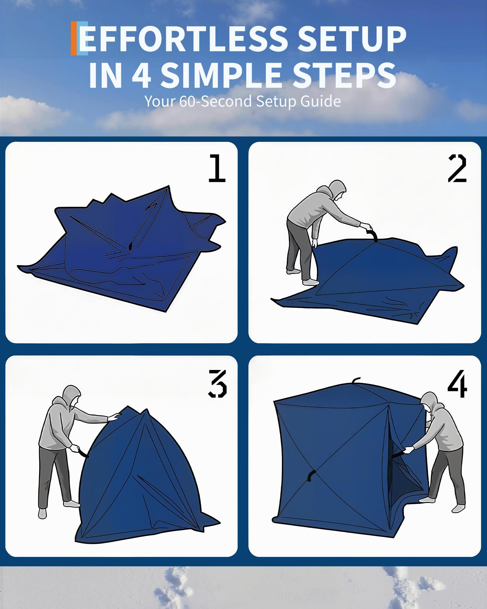Pop-up ijsvissentent, hub-stij - Emergency Mylar Tent recensie en prijs