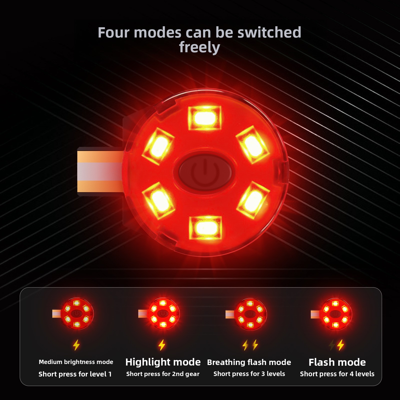 USB Oplaadbaar LED-helmp achte - Sos Light Strobe recensie en prijs