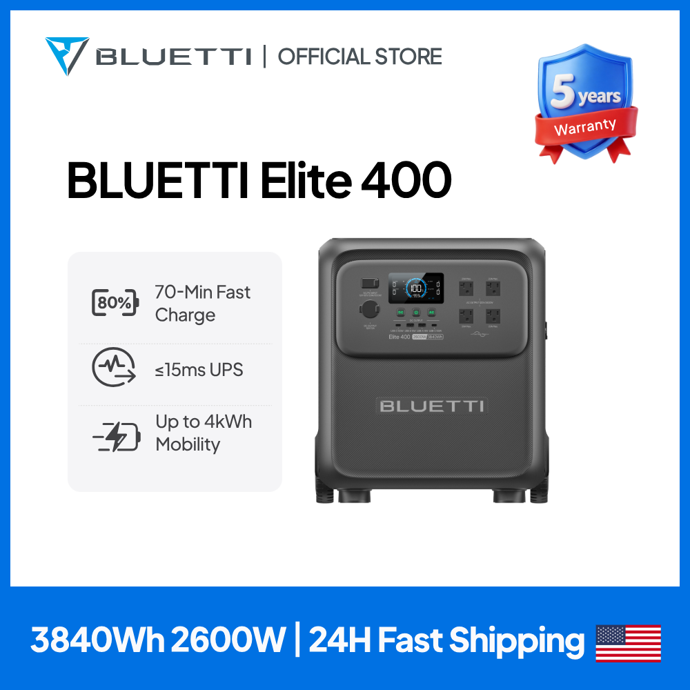 BLUETTI Elite 400 2600W 3840Wh - Solar Emergency Charger recensie en prijs