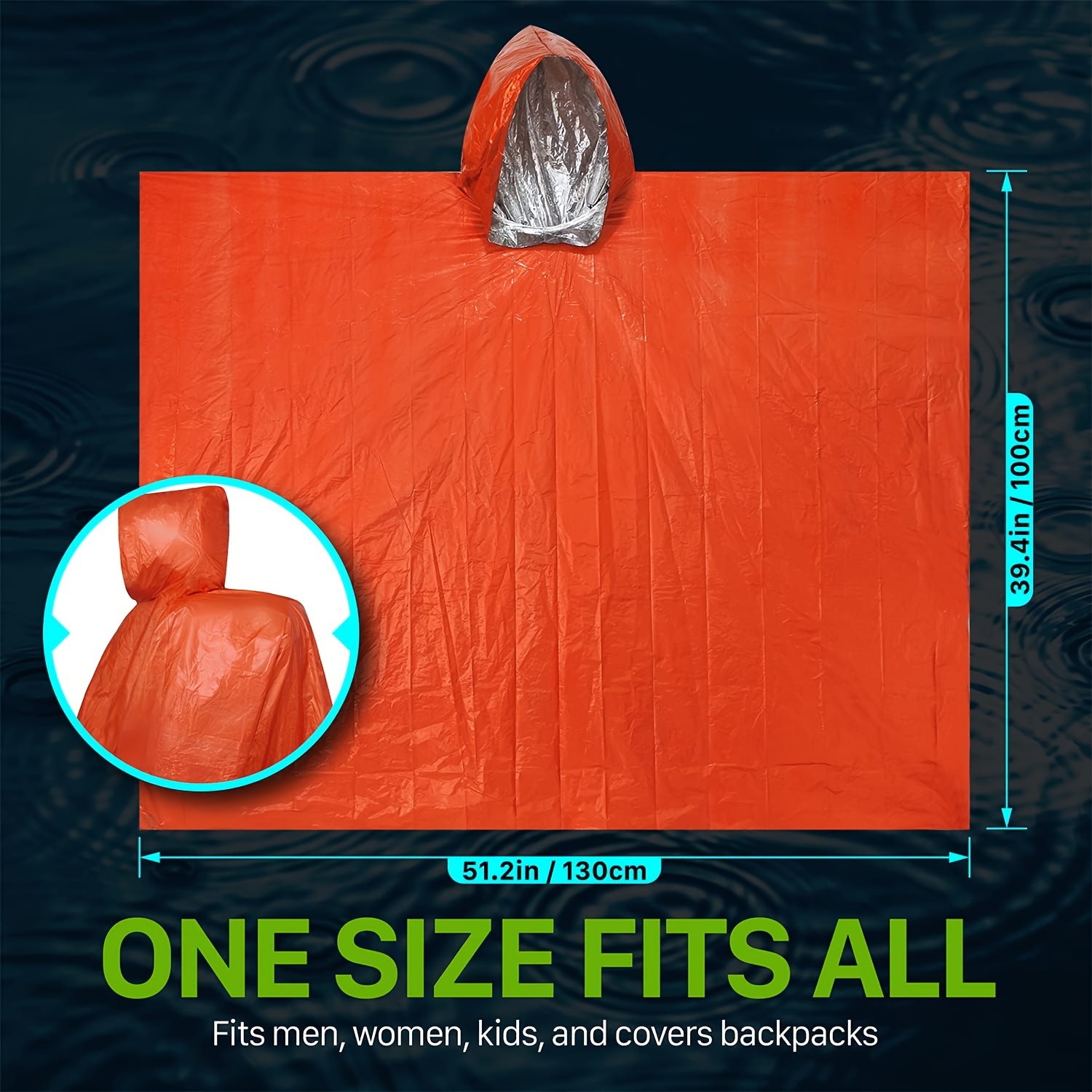 Emergency Survival Rain Poncho - Survival Blanket Reflective recensie en prijs